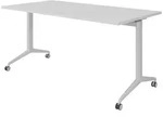 b&uuml;m&ouml; Seminartisch, Grau, Silber, Holzwerkstoff, Nachbildung, Rechteckig, 160x75x80