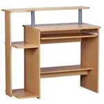 Kadima Design Computertisch, Beige, Kunststoff, Rechteckig,Rechteckig, Wange,