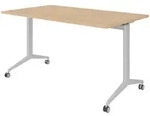 b&uuml;m&ouml; Seminartisch, Eiche, Silber, Holzwerkstoff, Nachbildung,Eiche, Rechteckig,