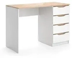 Vicco Schreibtisch, Wei&szlig;, Eiche Artisan, Holzwerkstoff, 4 Schubladen,...