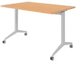 b&uuml;m&ouml; Seminartisch, Buche, Silber, Holzwerkstoff, Nachbildung,Buche, Rechteckig,