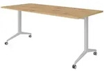 b&uuml;m&ouml; Seminartisch, Wildeiche, Silber, Holzwerkstoff, Nachbildung,Eiche, Rechteckig,
