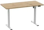 Mid.you Schreibtisch, Silber, Honigeiche, Metall, Holzwerkstoff, rechteckig,