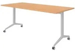 b&uuml;m&ouml; Seminartisch, Buche, Silber, Holzwerkstoff, Nachbildung,Buche,...