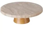Excellent Houseware Tortenplatte, Beige, Keramik, Rund, 9 cm, Tischkultur &