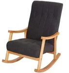 MCW Schaukelstuhl, Grau, Holz, 62x97x82 cm, Wohnzimmer, Sessel, Schaukelst&uuml;hle
