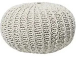 Beliani Pouf, Beige, Textil, 1-Sitzer, Rund, 50x35x50 cm, Wohnzimmer, Hocker,...
