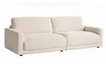 Kawola Sofa, Beige, Kunststoff, Nachbildung, 3-Sitzer, F&uuml;llung: Schaumstoff,