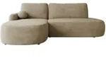 Mirjan24 Ecksofa, Taupe, Kunststoff, 5-Sitzer, Ottomane links,L-Form, 274x174 cm,