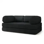 Masseno Bettsofa, Schwarz, Textil, 3-Sitzer, 170x68x80 cm, Wohnzimmer, Sofas &