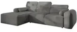 Mirjan24 Eckschlafsofa, Dunkelgrau, Textil, 5-Sitzer, Ottomane links,L-Form,...
