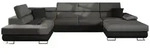 Mirjan24 Wohnlandschaft, Schwarz, Holz, links montierbar, 345x91x202 cm,...