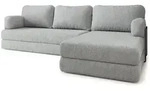 Masseno Ecksofa, Hellgrau, Textil, 4-Sitzer, L-Form, 270x160 cm, Wohnzimmer,...