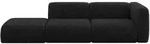 Altdecor Sofa, Schwarz, Kunststoff, 3-Sitzer, L-Form, 296x70x89 cm, Wohnzimmer, Sofas