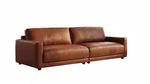 Kawola Sofa, Braun, Kunststoff, Nachbildung, 3-Sitzer, F&uuml;llung: Schaumstoff,
