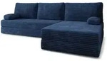 Masseno Ecksofa, Blau, Textil, 4-Sitzer, L-Form, 270x160 cm, Wohnzimmer, Sofas &