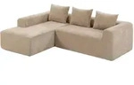 Homcom Ecksofa, Beige, Textil, 3-Sitzer, F&uuml;llung: Schaumstoff, L-Form, 242x178...