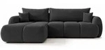 Sofnet Ecksofa, Schwarz, Kunststoff, 6-Sitzer, Ottomane links,L-Form, 273x183 cm,