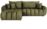 WFL Group Ecksofa, Olivgr&uuml;n, Textil, 3-Sitzer, L-Form, 280x184 cm, Wohnzimmer, Sofas