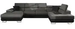 Mirjan24 Wohnlandschaft, Schwarz, Holz, rechts montierbar, 202x91x345 cm,...