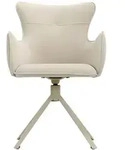 Massivmoebel24 Stuhl, Beige, Kunststoff, Echtholz, 59x86x63 cm, Esszimmer,...
