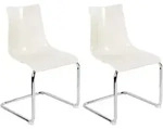Beliani Esszimmerstuhl, Wei&szlig;, Silber, Kunststoff, 48x81x48 cm, Esszimmer,...