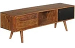 Kadima Design Tv-Lowboard, Schwarz, Holz, Echtholz, Rechteckig, 140x45x35 cm,