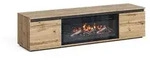 Vicco Kaminboard, Eiche, Schwarz, Holzwerkstoff, Rechteckig, 160x39x40 cm,