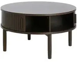 Selsey Couchtisch, Dunkelbraun, Holz, Rund, 85x45x85 cm, Wohnzimmer,