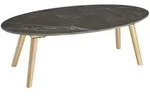 tectake Couchtisch, Natur, Stein, Oval, 50x34.5x100 cm, Wohnzimmer, Wohnzimmertische,