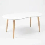 Mid.you Couchtisch, Wei&szlig;, Honigeiche, Holz, Holzwerkstoff, massiv, organisch,