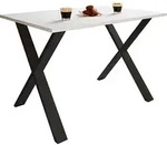 Mid.you Esstisch, Wei&szlig;, Holzwerkstoff, Metall, rechteckig, X-Form, 50x76x110...