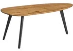 Kadima Design Couchtisch, Braun, Metall, Echtholz,Akazie, Oval,Oval, Stativgestell,