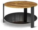 Vicco Couchtisch, Wildeiche, Schwarz, Holzwerkstoff, Rund, 80x43.5x80 cm,...