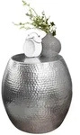 Kadima Design Beistelltisch, Silber, Metall, Rund,Rund, 42x42x42 cm, Wohnzimmer,