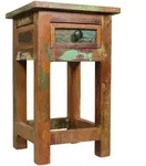 Kadima Design Beistelltisch, Braun, Holz, Echtholz,Mangoholz, 1 Schubladen,