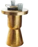 Kadima Design Beistelltisch, Gold, Metall, Rund,Rund, 43x59x43 cm, Wohnzimmer,