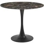 Beliani Esstisch, Schwarz, Gold, Holzwerkstoff, 4-Sitzer, Rund, 90x74x90 cm,
