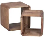 Kadima Design Beistelltisch, Akazie, Holz, Echtholz,Akazie, Quadratisch,Quadratisch,