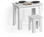 Livinity&reg; Esstisch, Wei&szlig;, Holzwerkstoff, 1-Sitzer, Rechteckig, 90x76.6x60 cm,