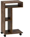 Homcom Beistelltisch, Braun, Holzwerkstoff, C-Form, 30x69x40 cm, Wohnzimmer,