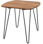 Kadima Design Esszimmertisch, Braun, Metall, Echtholz, Quadratisch,Quadratisch,