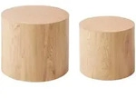 Beliani Couchtisch, Braun, Holzwerkstoff, Rund, 48x38x48 cm, Wohnzimmer,