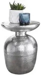 Kadima Design Beistelltisch, Silber, Metall, Rund,Rund, 36x46x36 cm, Wohnzimmer,
