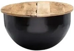 Kadima Design Couchtisch,, Schwarz, Holz, Echtholz,Mangoholz, Rund,Rund, 60x34x60 cm,