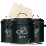 KitchenQuality Vorratsbeh&auml;lter, Schwarz, Metall, 22x22x22 cm, Gartenzubeh&ouml;r,