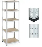 Relaxdays Schwerlastregal, Silber, Metall, Holzwerkstoff, Kunststoff, 60x180x45...
