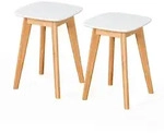 Relaxdays Hocker, Mehrfarbig, Holz, Holzwerkstoff, 33x45.5x33 cm, Wohnzimmer, Hocker,