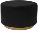 Kayoom Hocker, Schwarz, Gold, Metall, rund, 43 cm, Wohnzimmer, Hocker,...