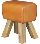 Kadima Design Sitzhocker, Braun, Holz, Echtholz,Mangoholz, Rechteckig, Stativgestell,